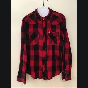 Salt Valley plaid pearl snap shirt